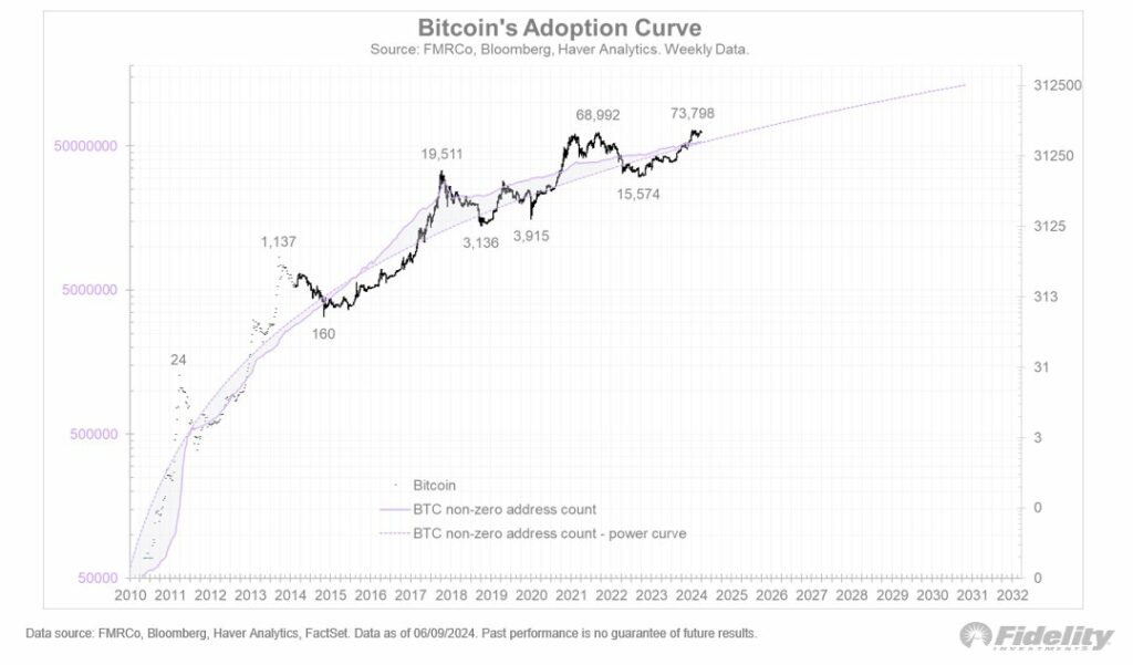 Bitcoini-vastuvõtukõver