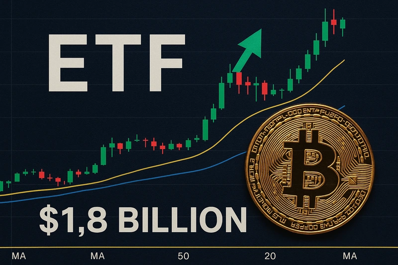 USA spot-bitcoin-ETF-id näitavad tugevat tulemust 1,8 miljardi dollari suuruse sissevooluga